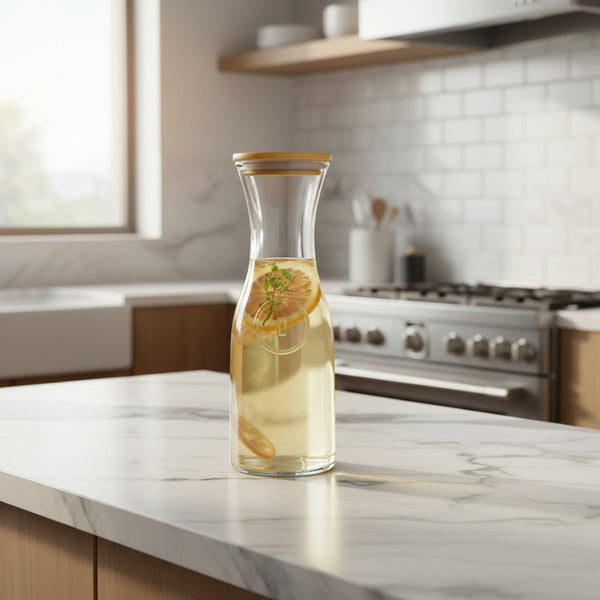 1L Glass Carafe with Wooden Lid