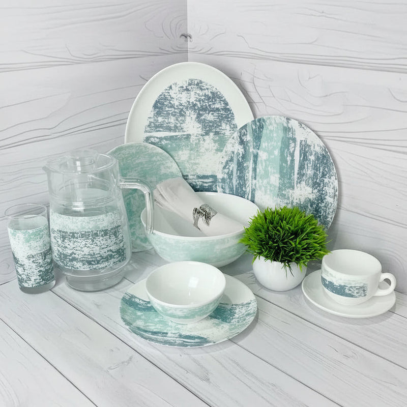 Luminarc Japanese Pink 46-piece dinner set Q0929 with floral plates