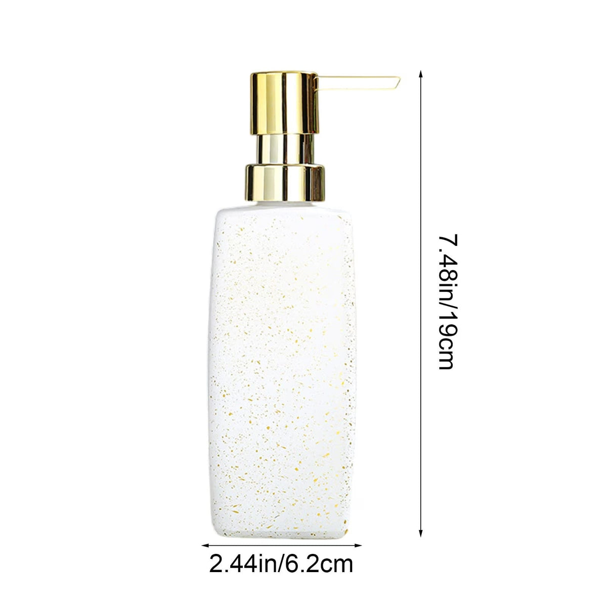 350ml Glass Soap Dispenser Bottle with Marble Effect Design