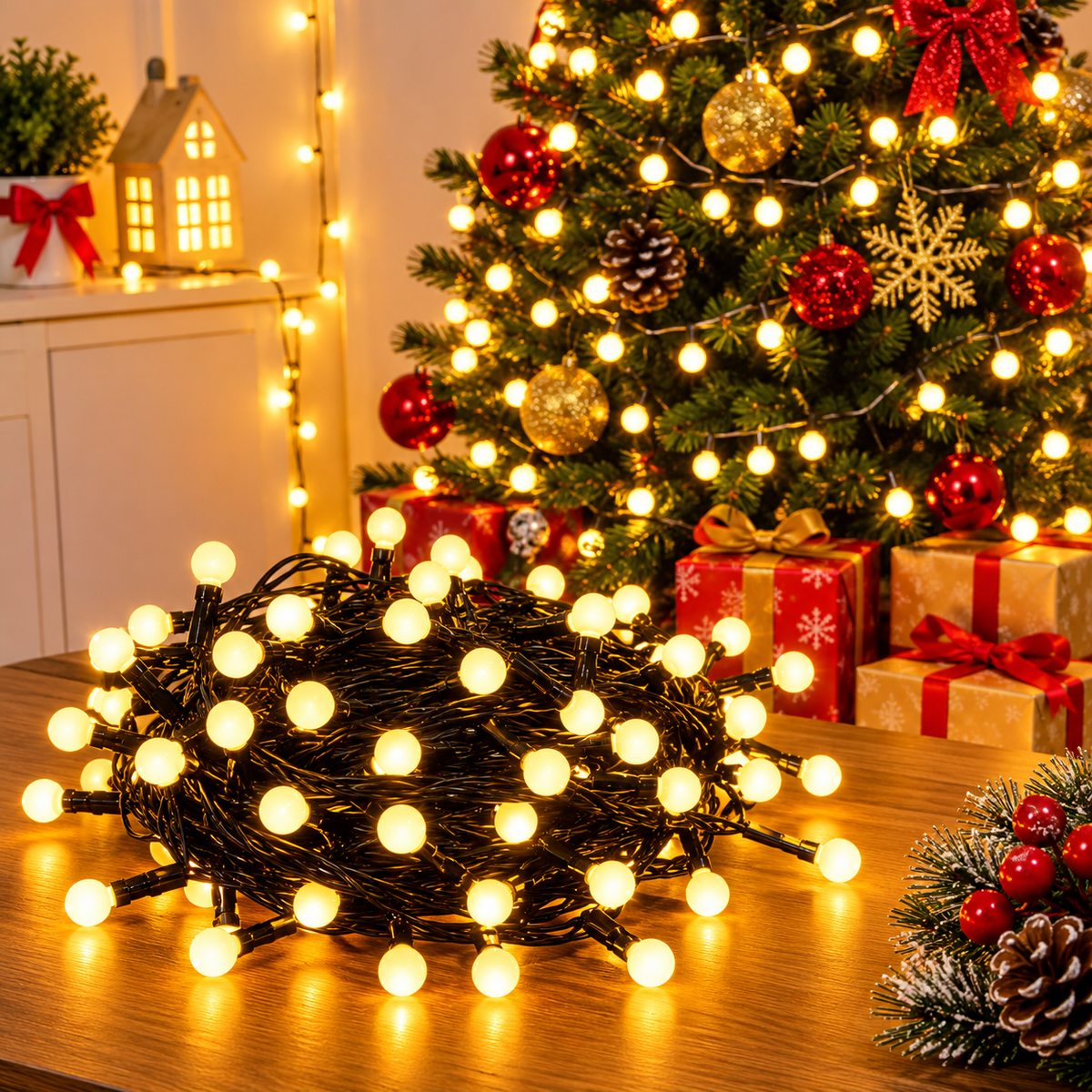 10 Metre Christmas Fairy String Lights Warm White and Multicolour