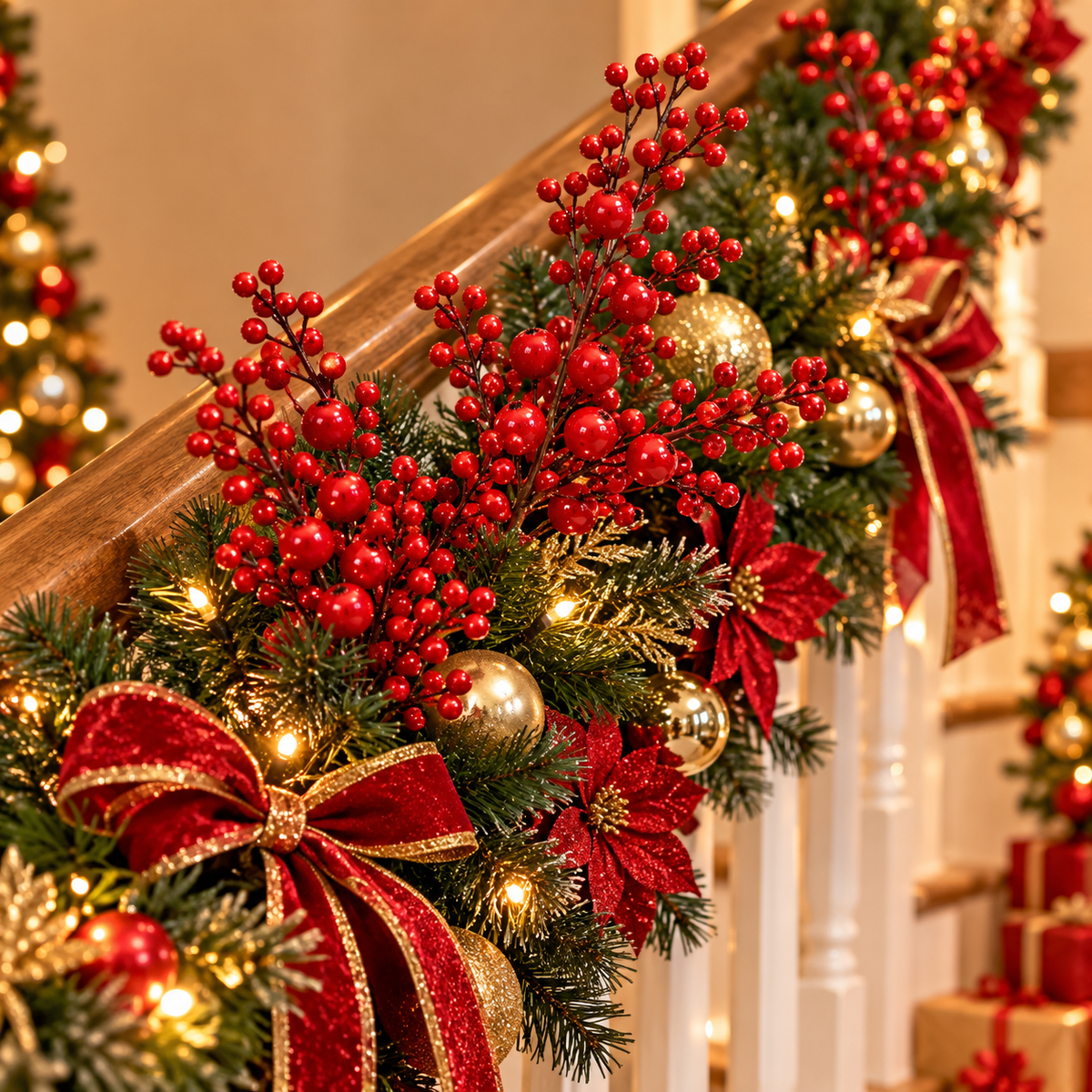 35cm Red Christmas Decorative Berry Stem for Festive Arrangements