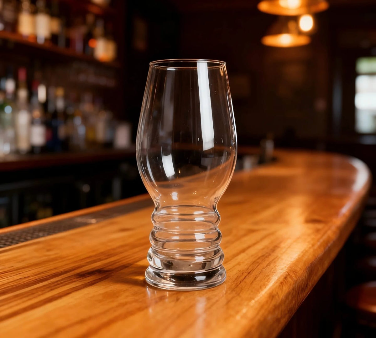 500ml Stackable Tulip Glass Drinking Tumbler with Ridged Base