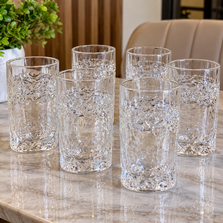 300ml Ribbed Highball Drinking Glass