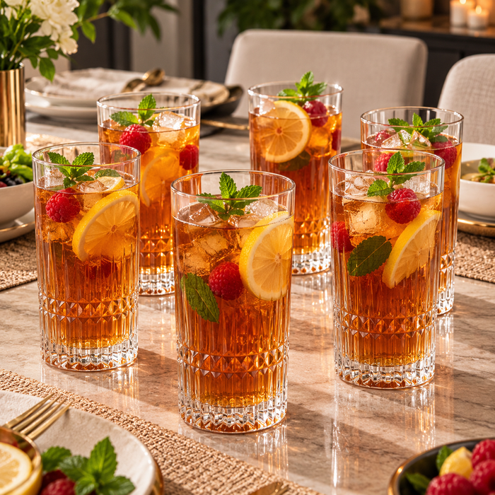 350ml Thick Bottom Embossed Crystal Drinking Glass