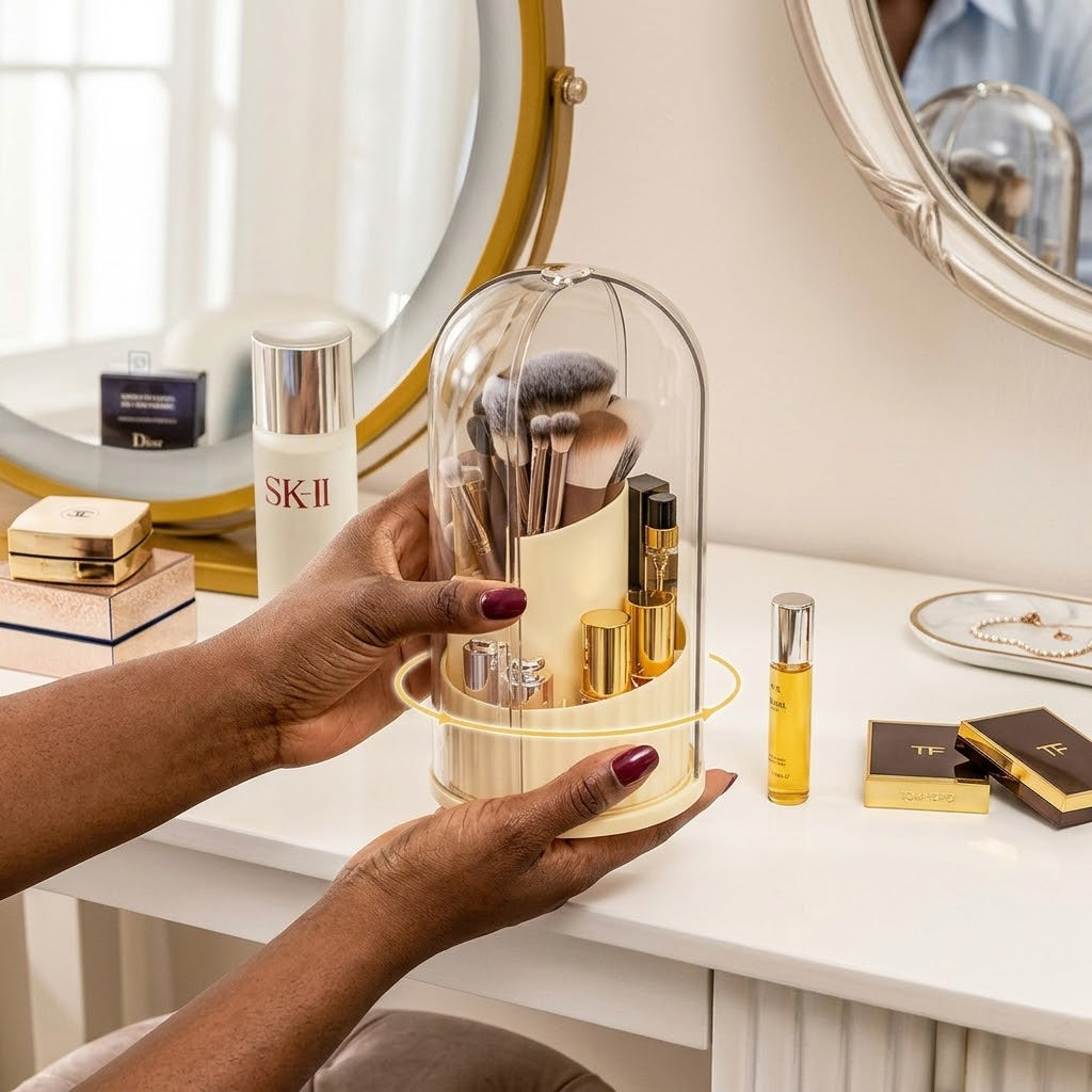 Rotating Acrylic Makeup Organiser for Cosmetics and Beauty Products
