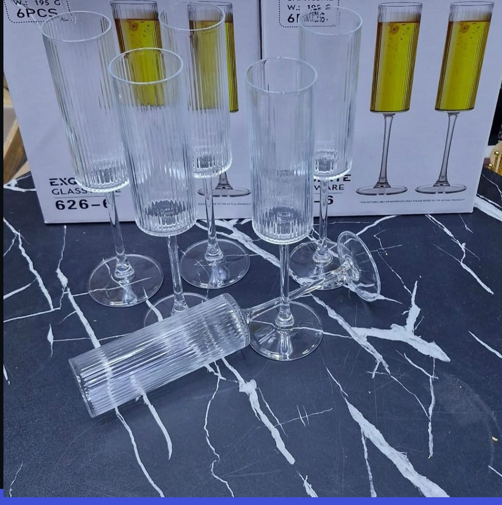 185ml Clear Champagne Glasses Set of 6