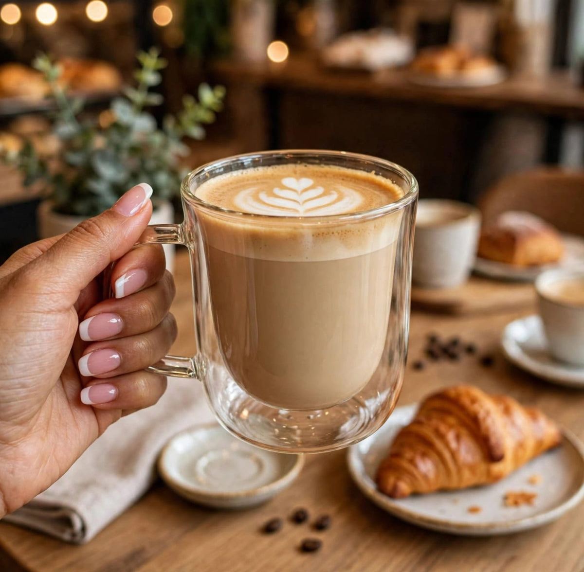 350ml Double-Wall Borosilicate Glass Mug with Handle