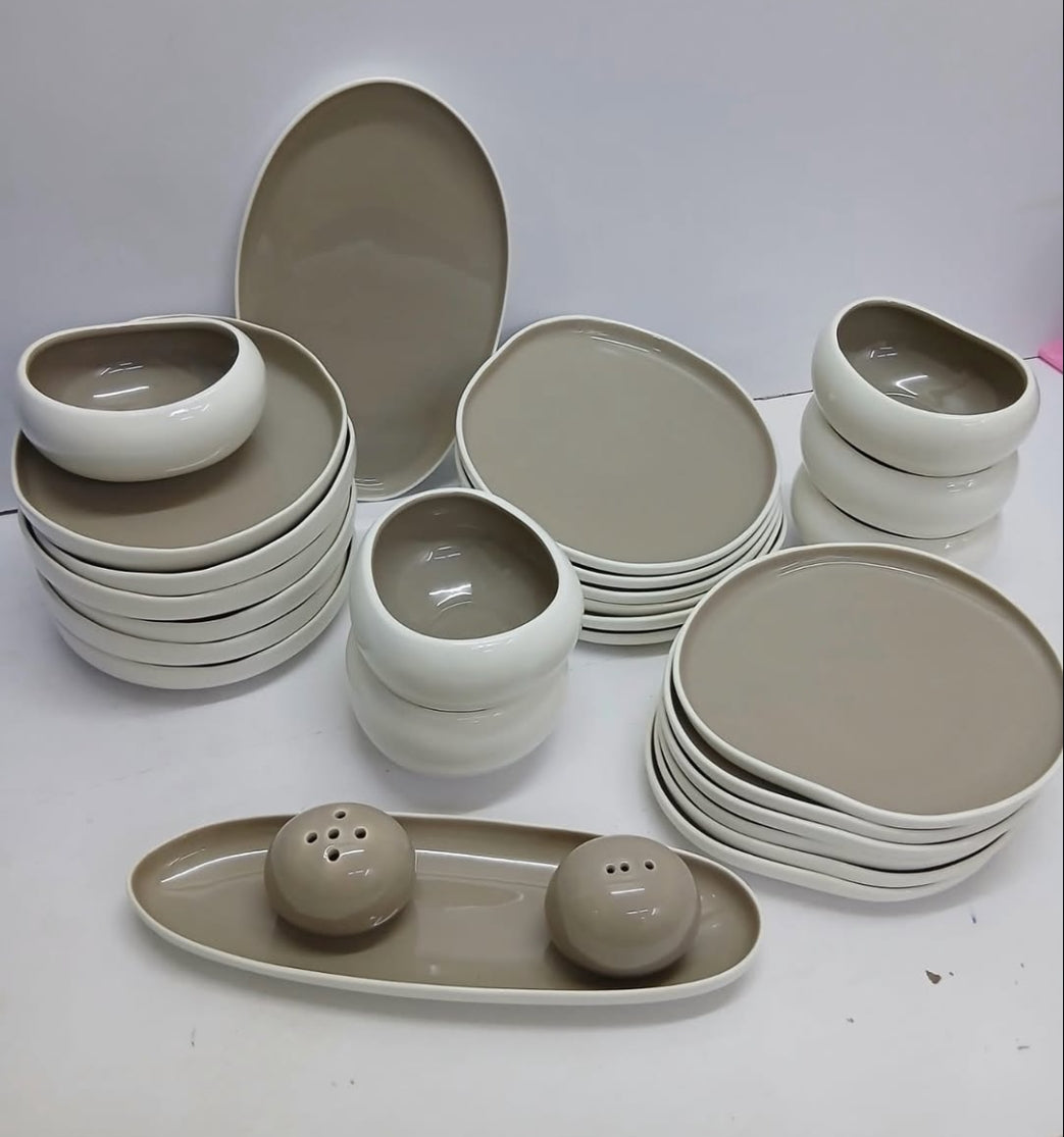 28-Piece European Double-Glazed Porcelain Dinner Set