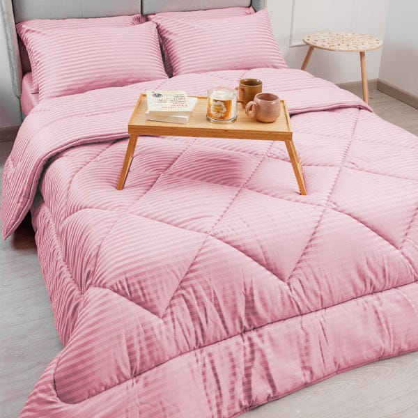 6 × 7 Striped Binded Duvet Set with 1 Bedsheet and 2 Pillowcases