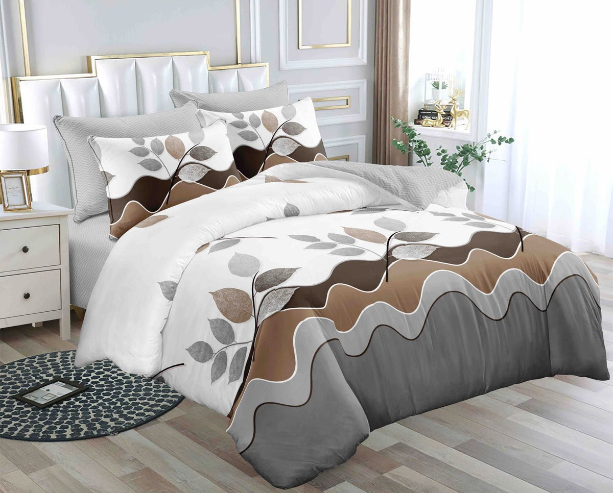 Cotton Binded Duvet Set 6×7 with Bedsheet and Pillow Cases
