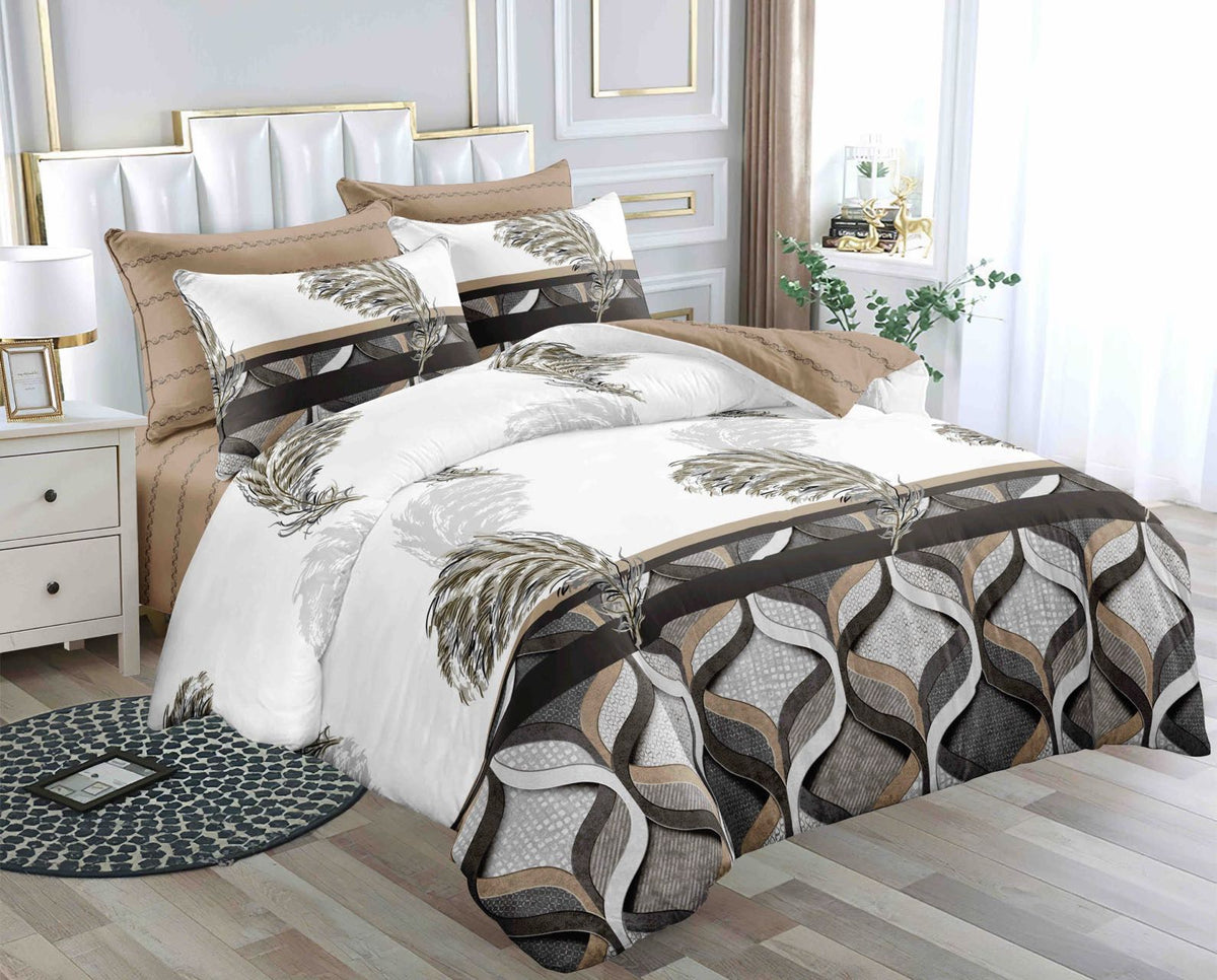 Cotton Binded Duvet Set 6×7 with Bedsheet and Pillow Cases