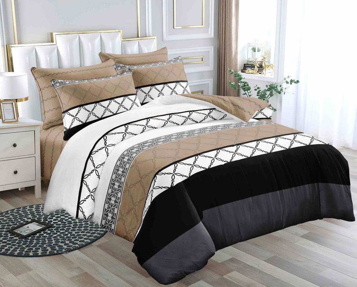 Cotton Binded Duvet Set 6×7 with Bedsheet and Pillow Cases