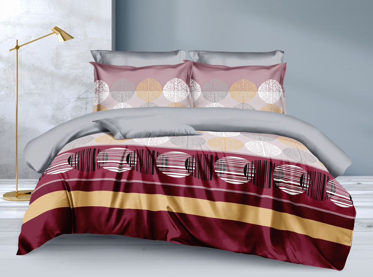 Cotton Binded Duvet Set 6×7 with Bedsheet and Pillow Cases