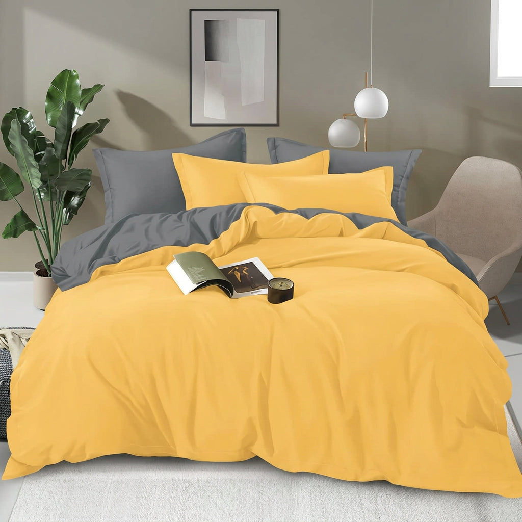 6×7 ft Cotton Duvet Cover Set with Bedsheet and Four Pillowcases