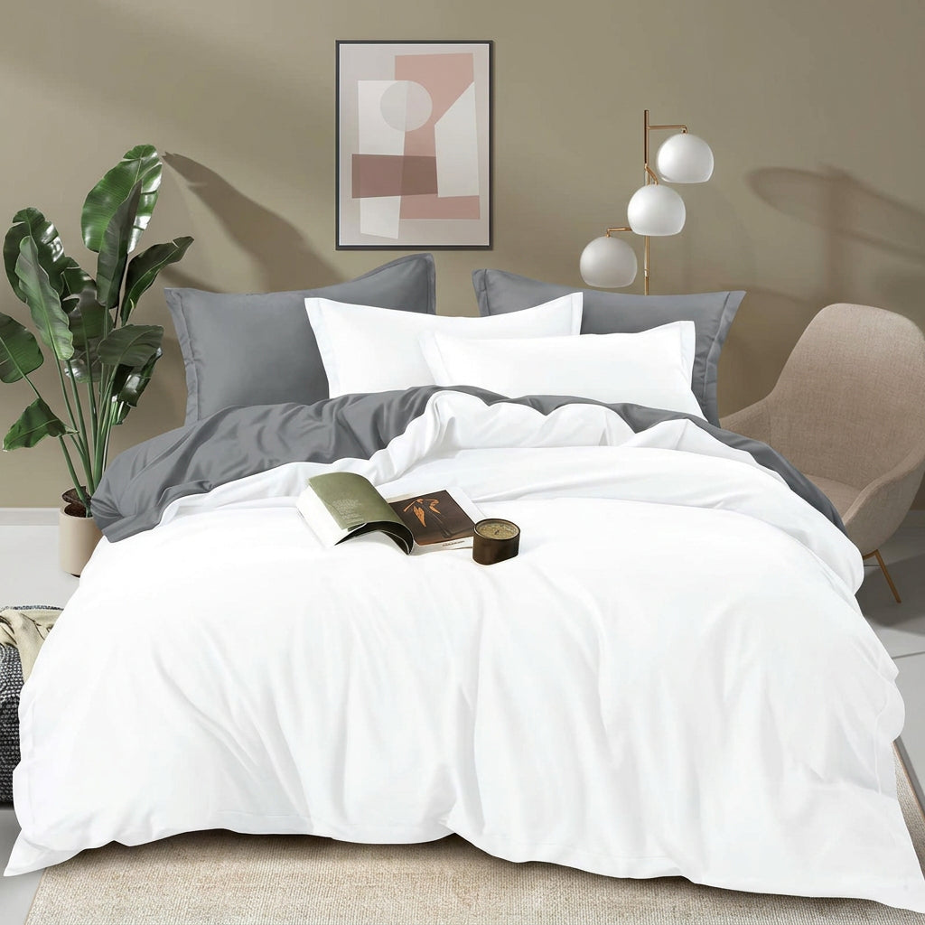 6×7 ft Cotton Duvet Cover Set with Bedsheet and Four Pillowcases