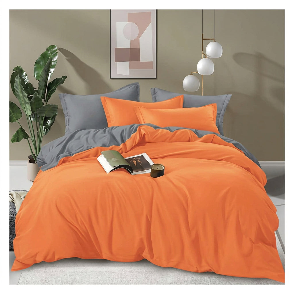 6×7 ft Cotton Duvet Cover Set with Bedsheet and Four Pillowcases