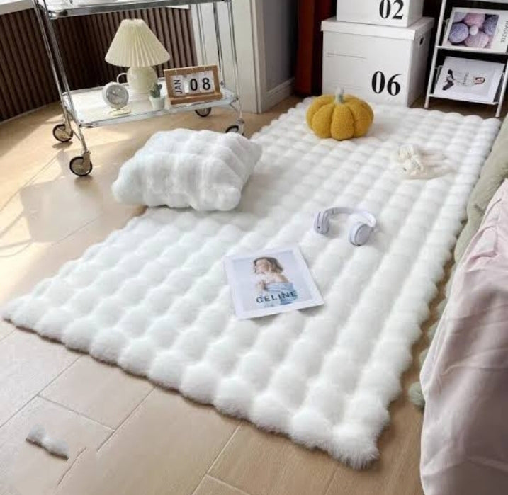 60 × 180cm Rabbit Fur Bedside Runner