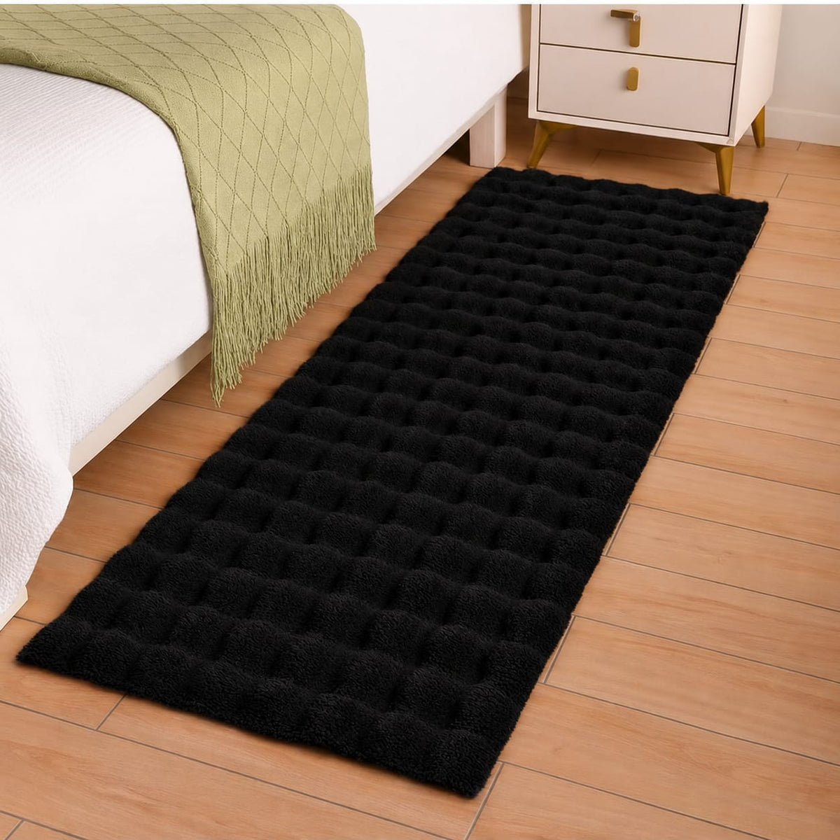 60 × 180cm Rabbit Fur Bedside Runner