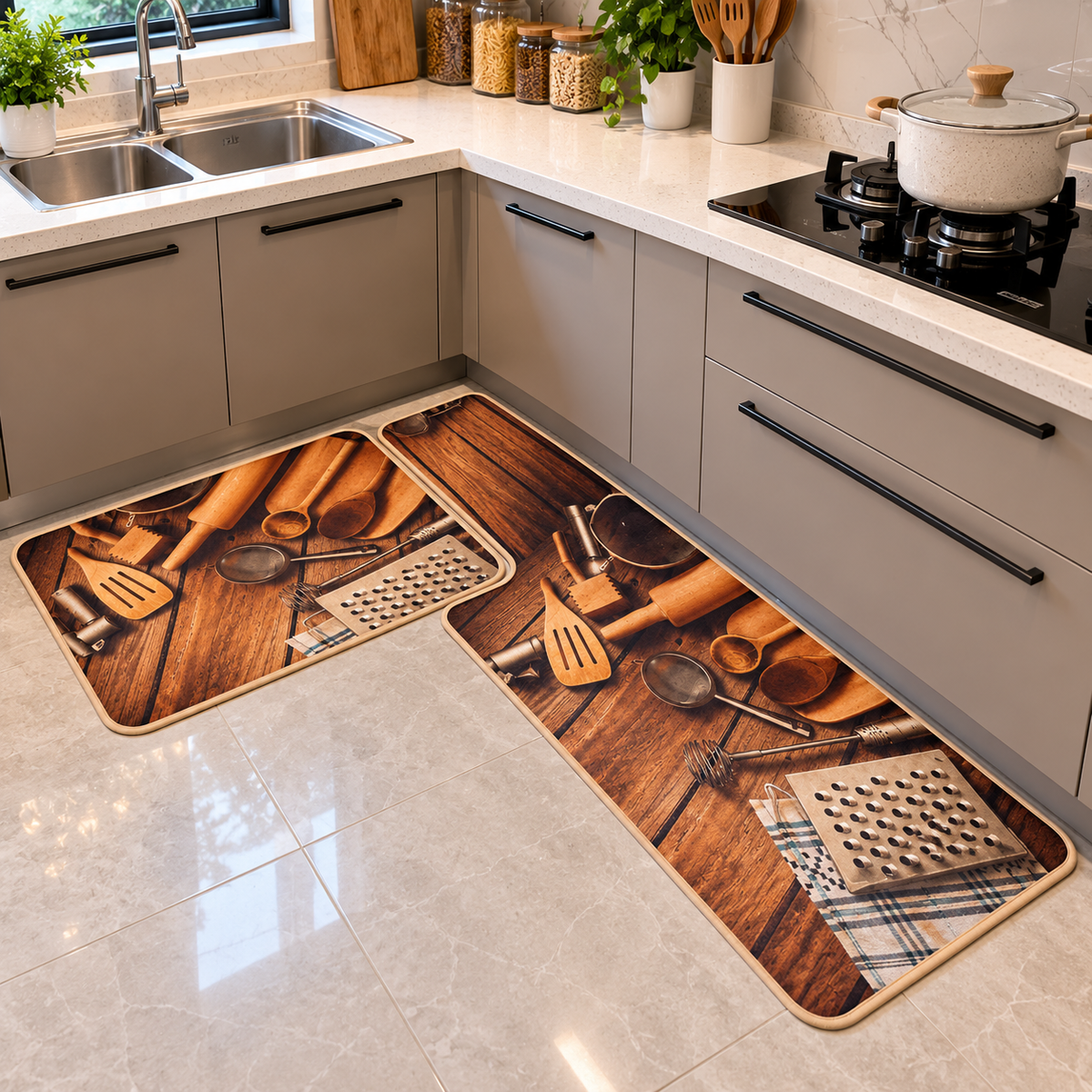 Heavy Rubber Kitchen Mats – 120 × 45 cm and 75 × 45 cm