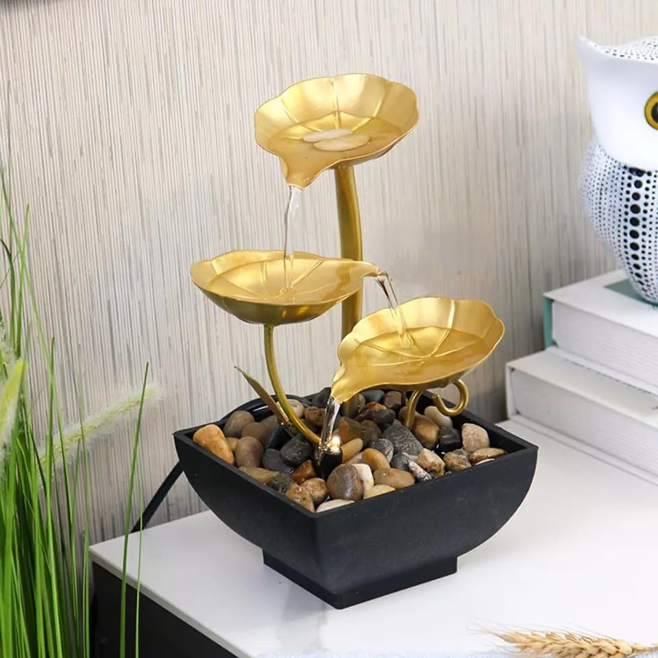 3-Tier Tabletop Waterfall Fountain for Indoor Home Decor
