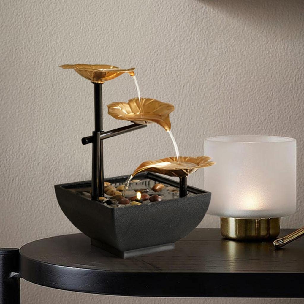 3-Tier Tabletop Waterfall Fountain for Indoor Home Decor