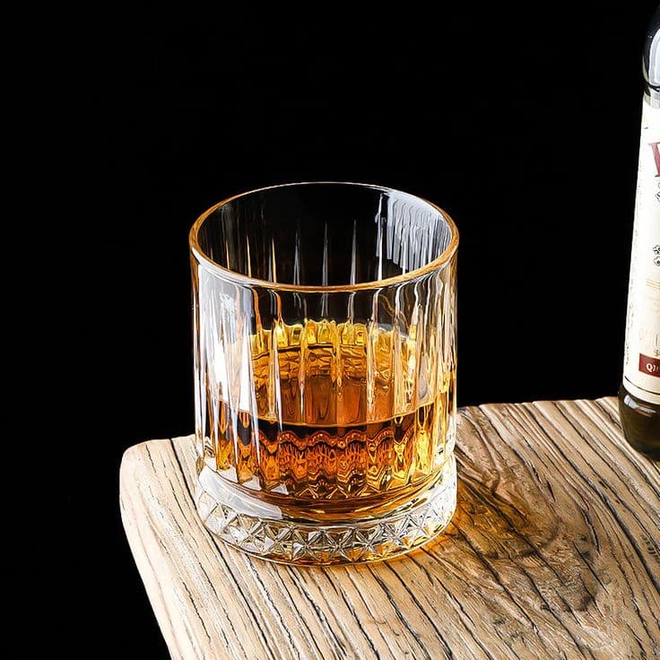 225ml Vertical Striped Clear Whiskey Glasses Set of 6