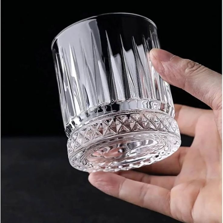 225ml Vertical Striped Clear Whiskey Glasses Set of 6