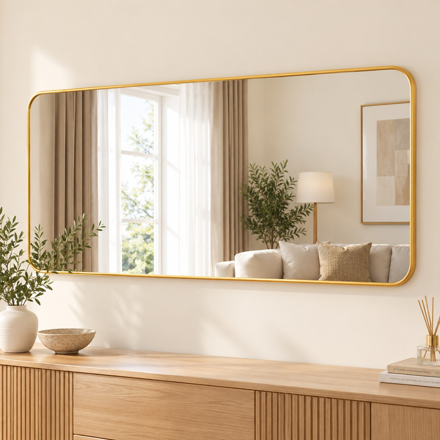 Full Body Rectangular Framed Dressing Mirror 36 × 146cm