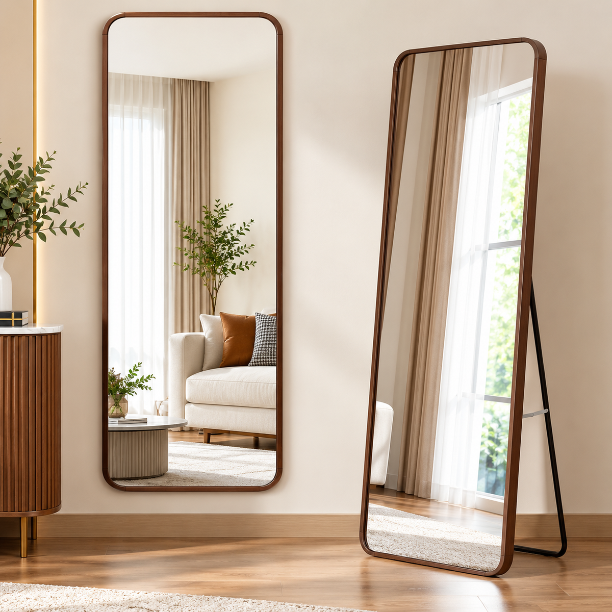 Full Body Rectangular Framed Dressing Mirror 36 × 146cm