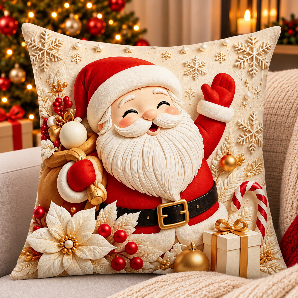 45cm × 45cm Christmas Decorative Pillow Covers – No Filler Set of 4-pieces