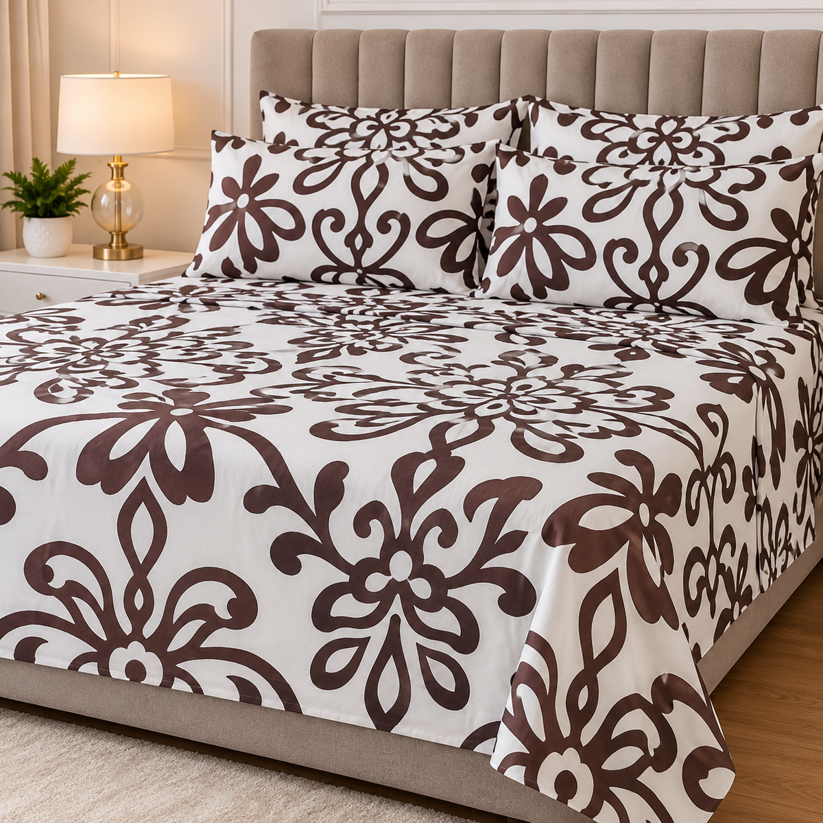 Extra King 100% Cotton Bedsheet Set 250cm × 280cm