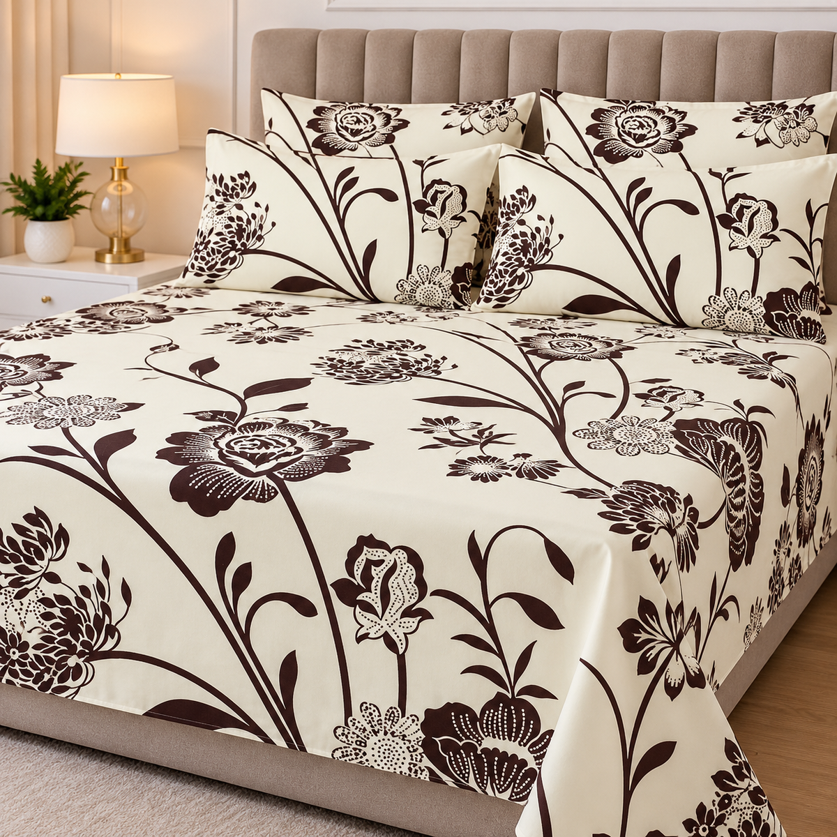 Extra King 100% Cotton Bedsheet Set 250cm × 280cm