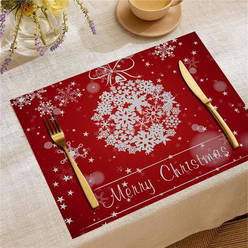 6-Piece 38.1cm Christmas Tree Round Table Placemats