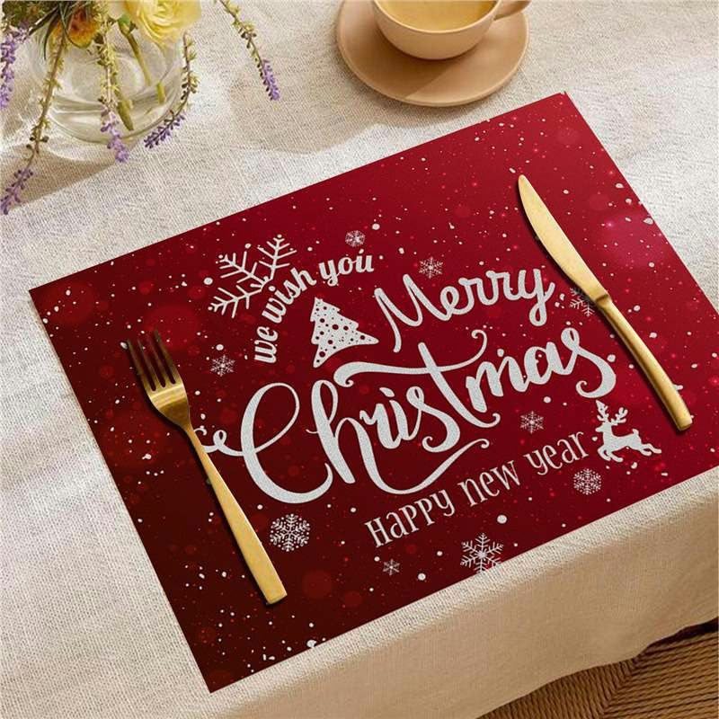 6-Piece 38.1cm Christmas Tree Round Table Placemats