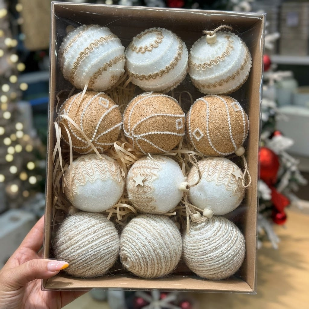 12-Piece Christmas Baubles 8cm