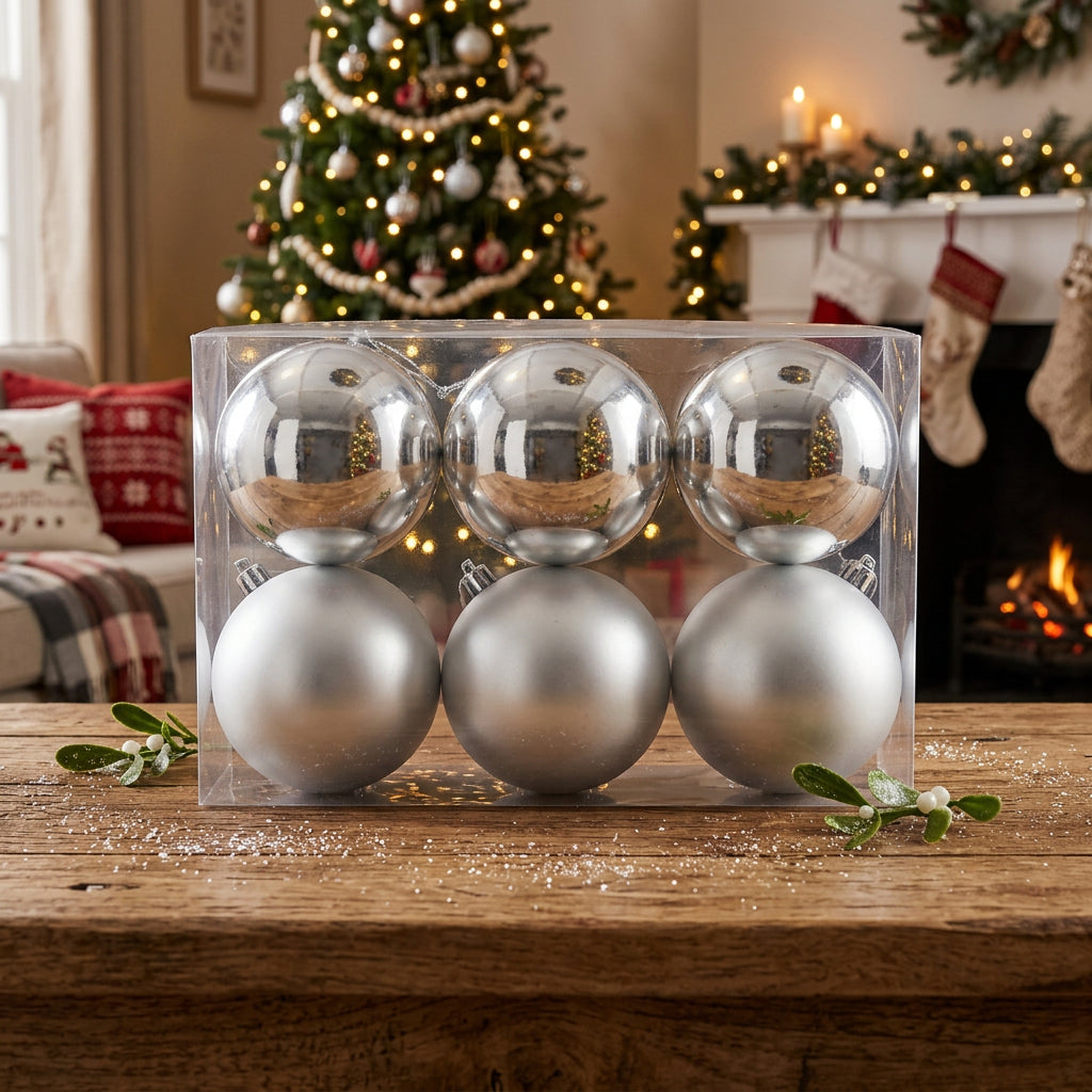 6-Piece Snowfall Christmas Baubles Set