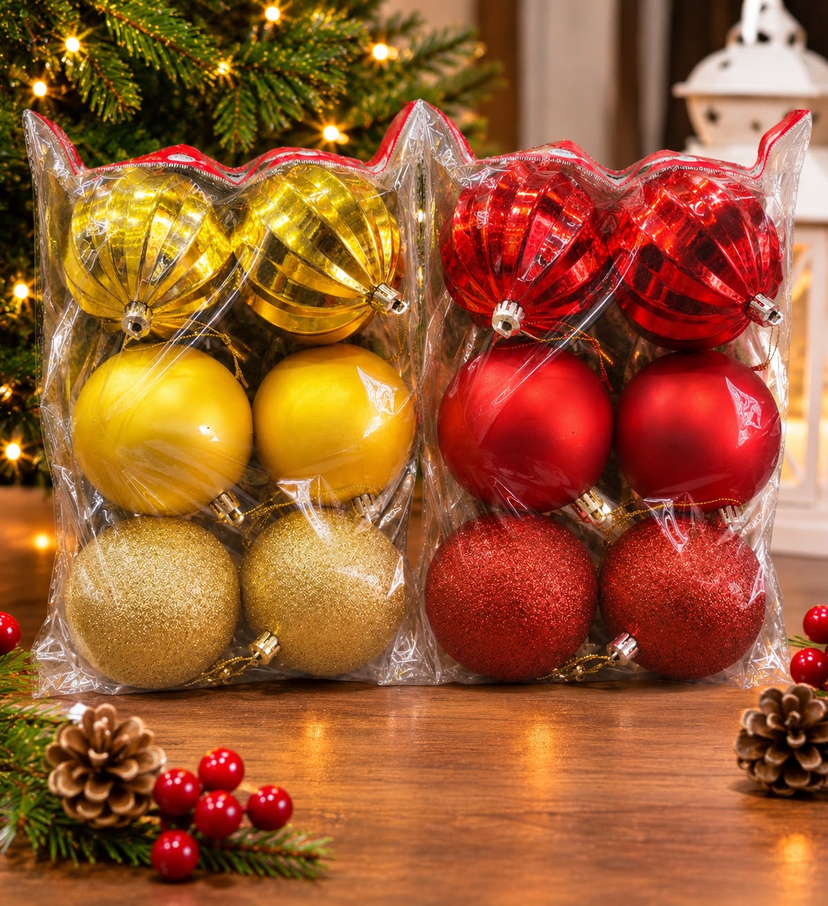 Patterned Christmas Baubles 8cm