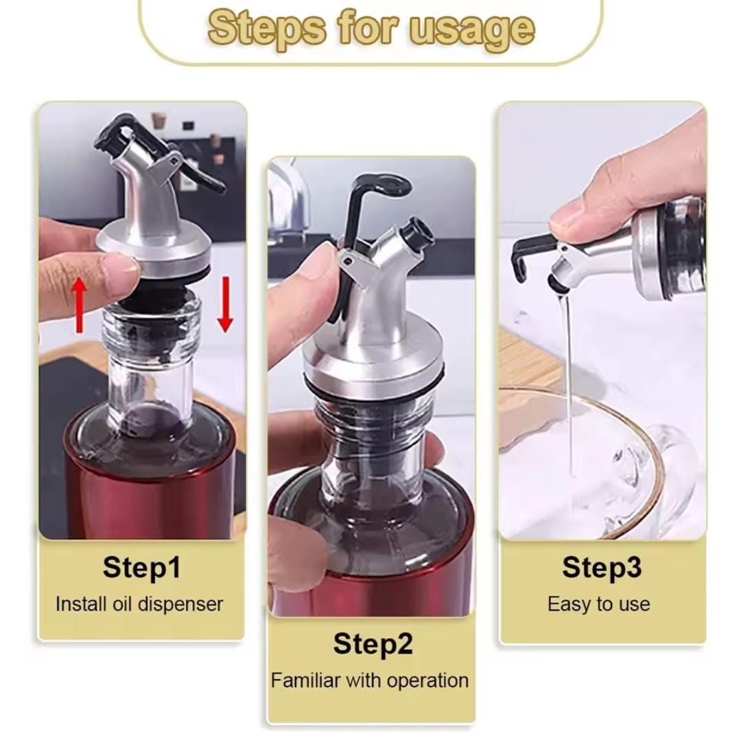 2-Piece 500ml Borosilicate Glass Oil Dispenser Set
