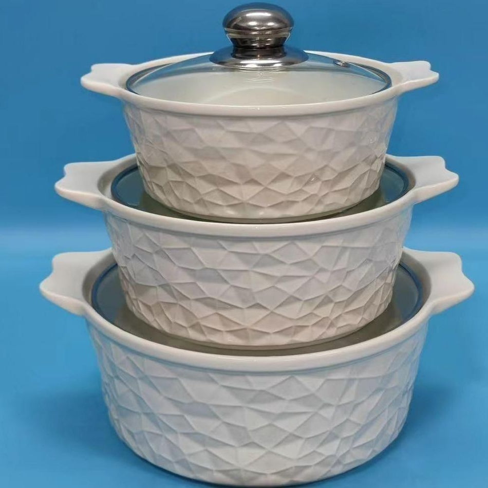 3 Piece Ceramic Serving Bowl Set