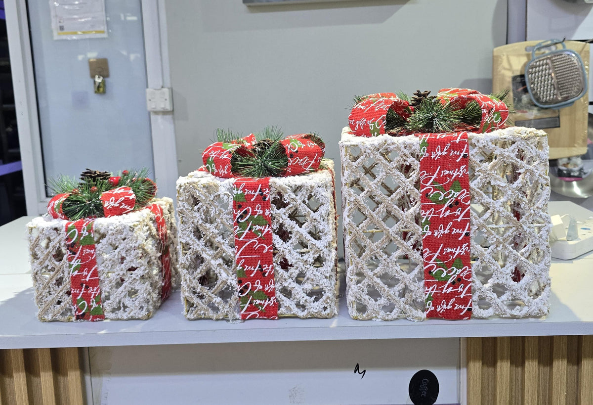 Christmas Light Gift Boxes Set Of 3