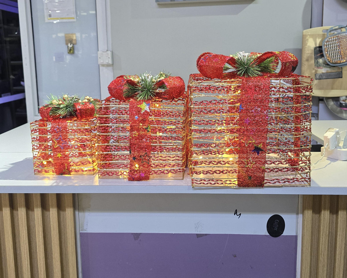 Christmas Light Gift Boxes Set Of 3