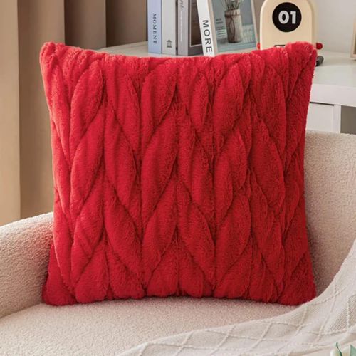 Woven Twist Velvet Cushion Cover with Embroidered Design