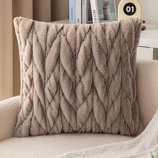 Woven Twist Velvet Cushion Cover with Embroidered Design