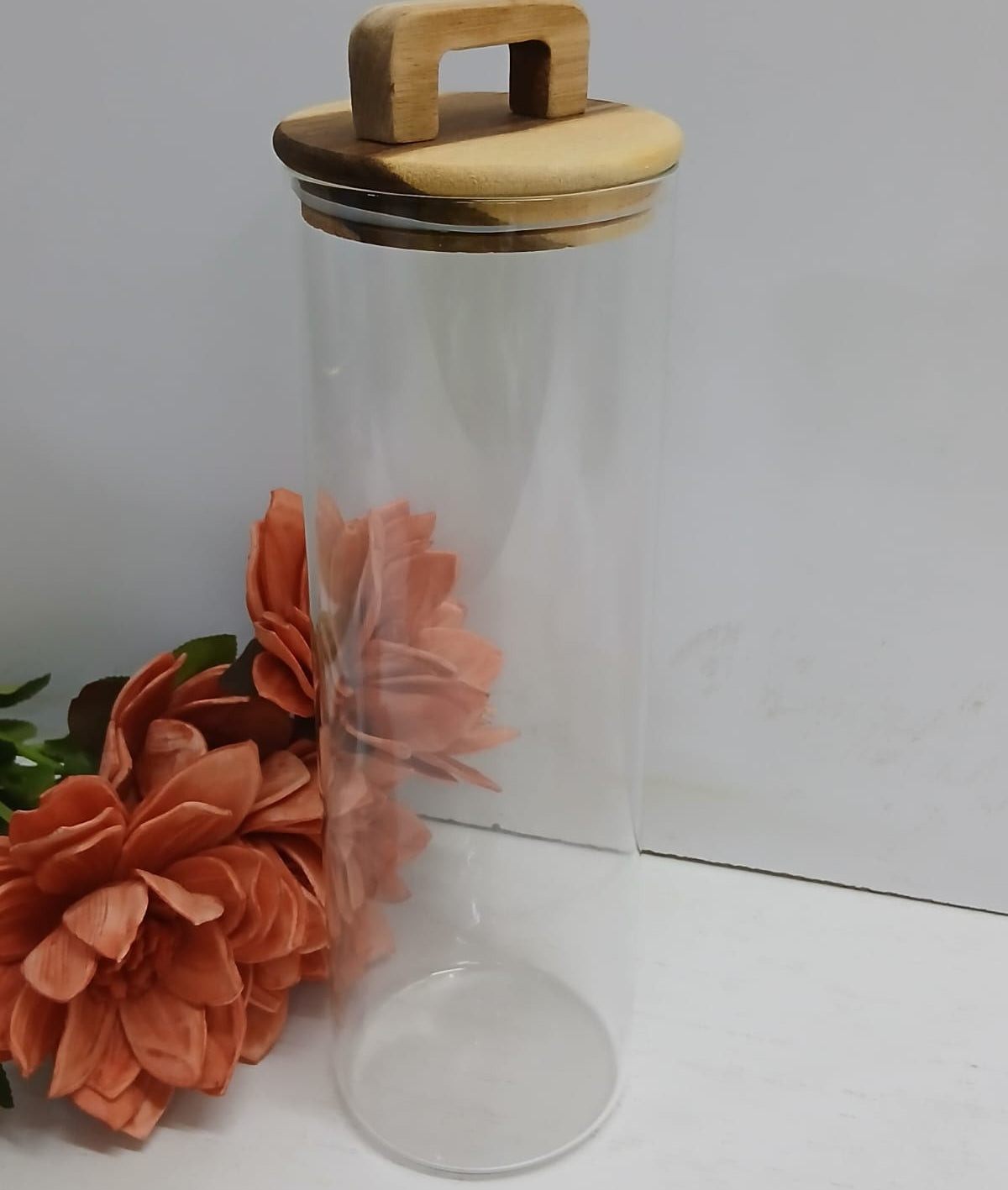 Borosilicate Glass Cereal and Spaghetti Storage Container with Bamboo Lid 2200ml