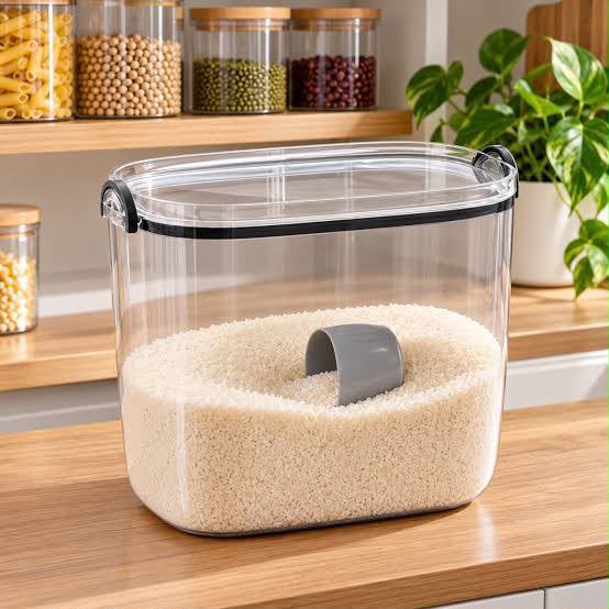 10kg variant: 10kg acrylic airtight food storage container for rice, flour, sugar, cereals and grains, available in Nairobi, Kenya