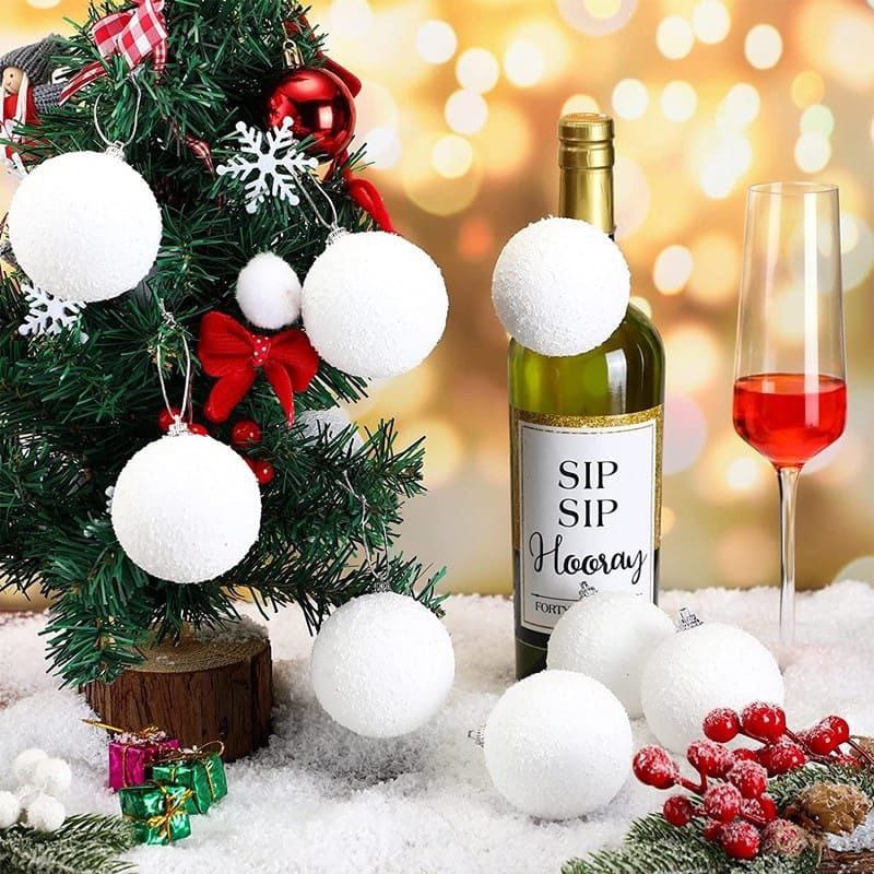 12-piece white Christmas tree baubles, 4cm, available in Nairobi, Kenya