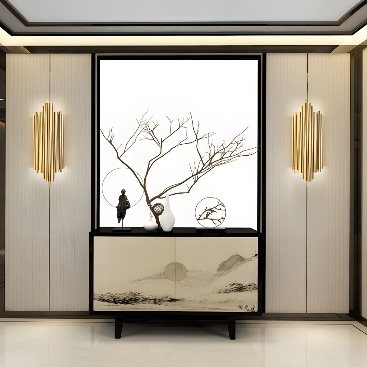 Gold Art Deco Wall Lamp E14 LP 8186-GO