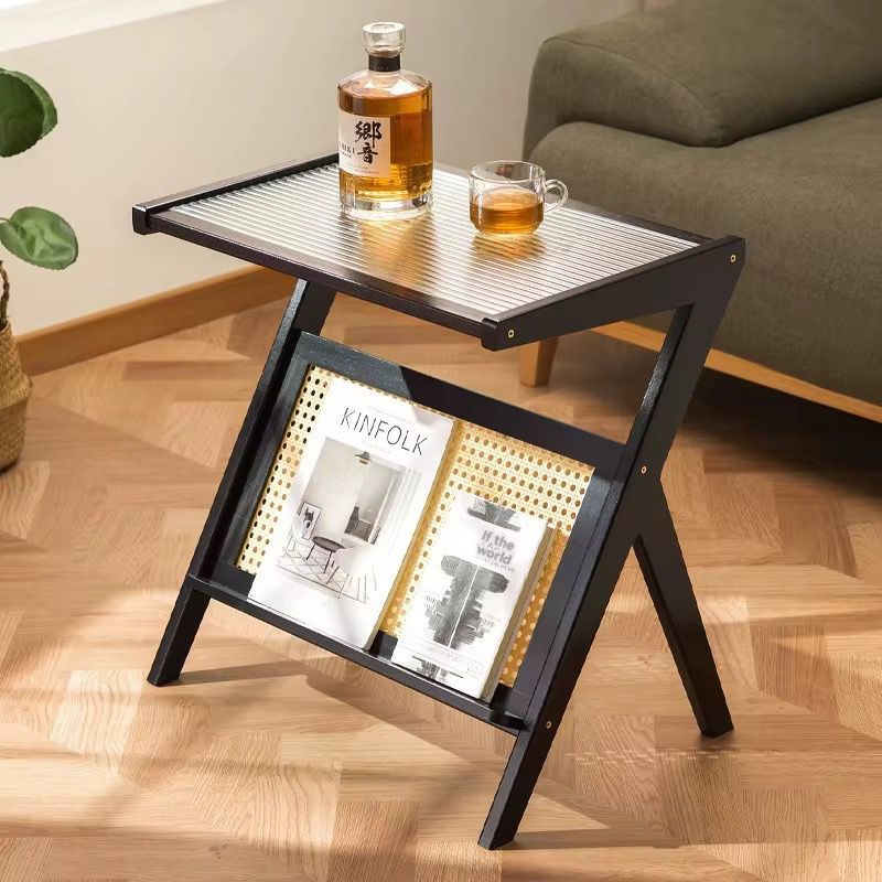 Rattan side table
