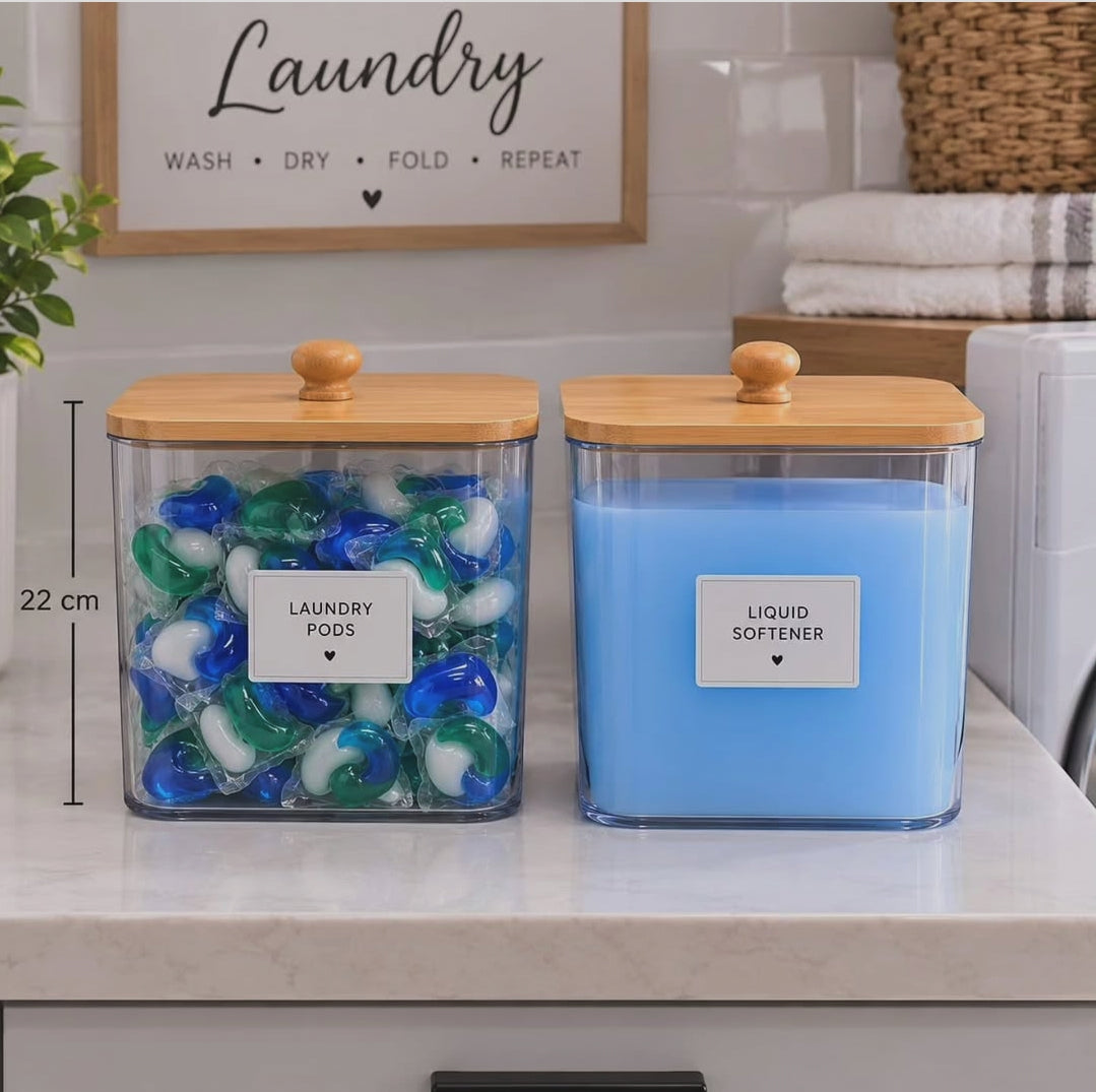 1500ml clear acrylic multipurpose storage jar with airtight bamboo lid, available in Nairobi, Kenya