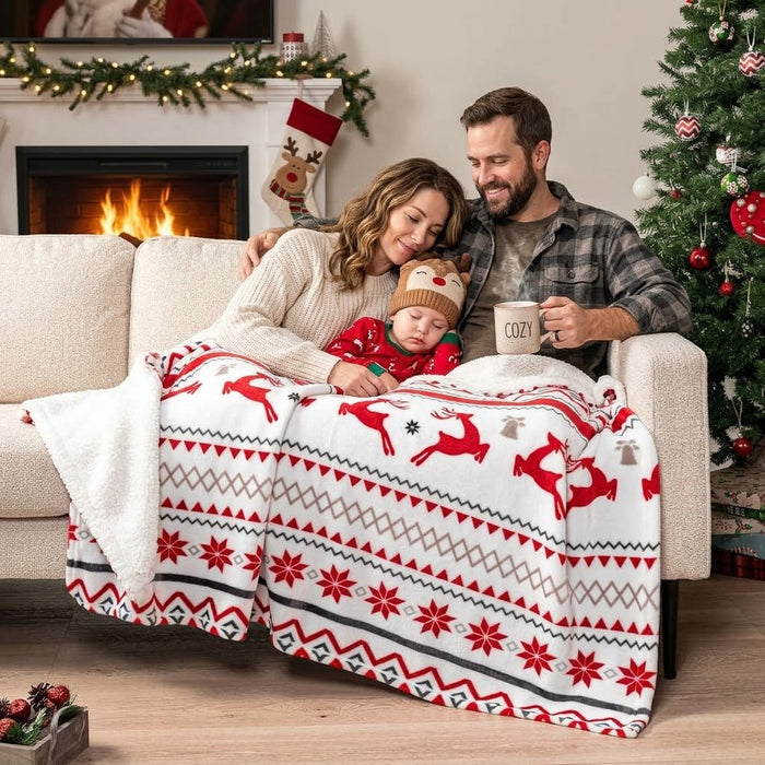 150 × 130cm Christmas Sherpa fleece throw blanket in flannel, available in Nairobi, Kenya